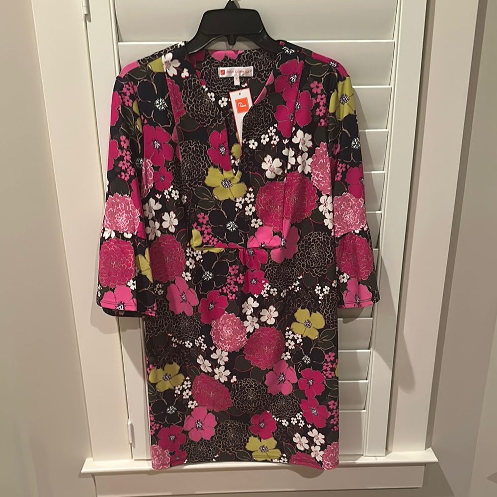 Jude Connolly Floral Pink, Navy & Green Women's Dress sz Small, NWT